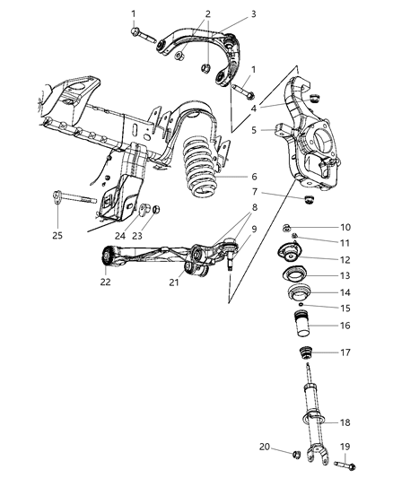2008 Dodge Dakota  JOUNCE Bumper Diagram for 52013486AA