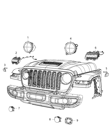 2019 Jeep Wrangler Lamp-Side Marker Diagram for 68302119AB
