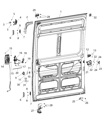 2015 Ram ProMaster 2500  Rivet Diagram for 68132543AA