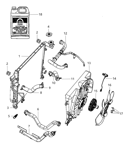 2011 Dodge Nitro  Hose-Radiator Outlet Diagram for 55037849AG