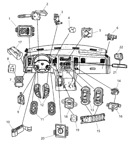 2006 Dodge Ram 1500  Switch-Transfer Case Diagram for 56049821AC