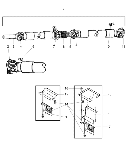 2005 Dodge Ram 2500  Snap Ring-U-Joint Diagram for 5127826AA