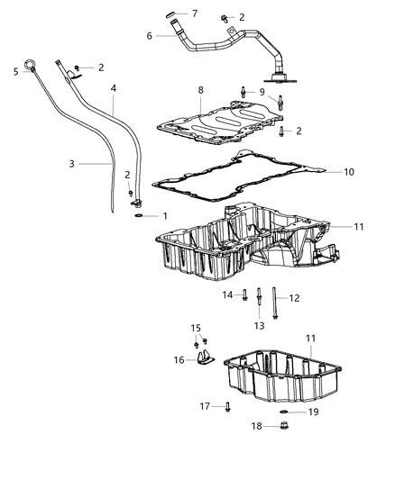 2015 Jeep Grand Cherokee  Pan-Engine Oil Diagram for 68211181AA