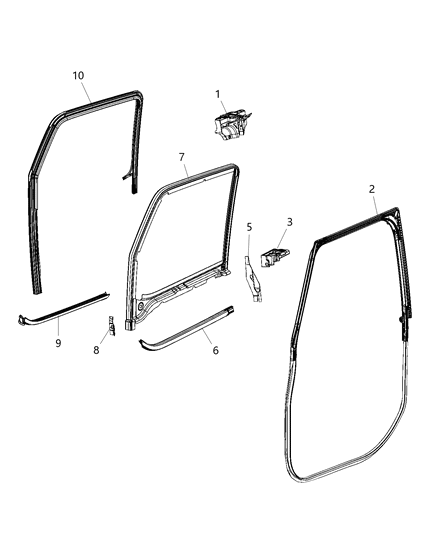 2021 Jeep Wrangler  W/STRIP-Door Belt Outer Diagram for 68271674AD