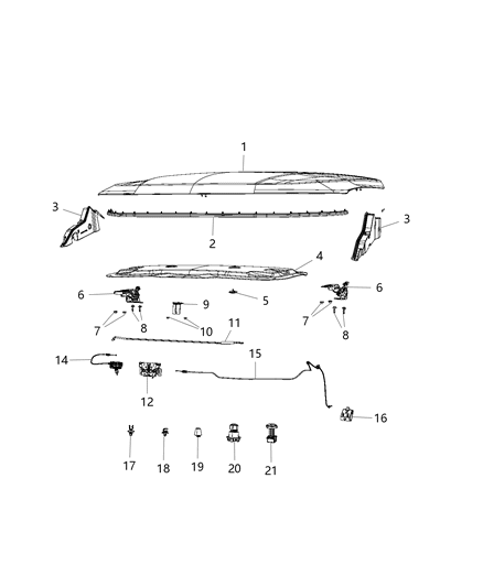 2020 Jeep Compass  Release-Hood Latch Diagram for 5VF85DX9AA