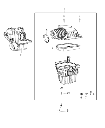2018 Chrysler Pacifica  Air Cleaner Diagram for 68290514AI