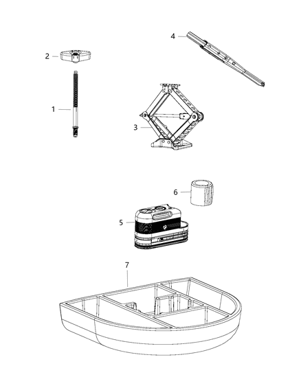 2015 Jeep Compass  Hold Down-Spare Wheel Diagram for 5105876AA