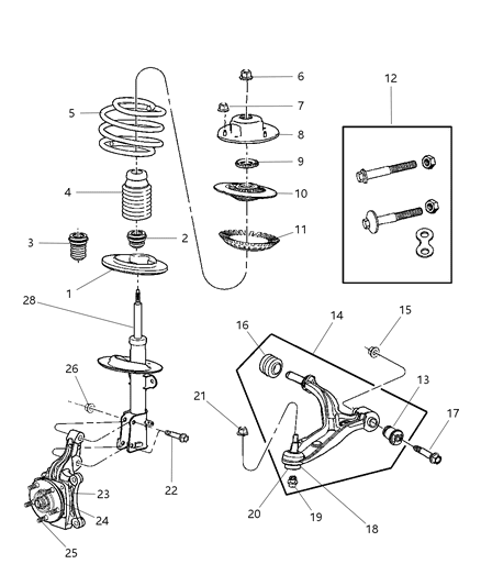 2006 Chrysler Town & Country  Mount-STRUT Diagram for 4766116AB