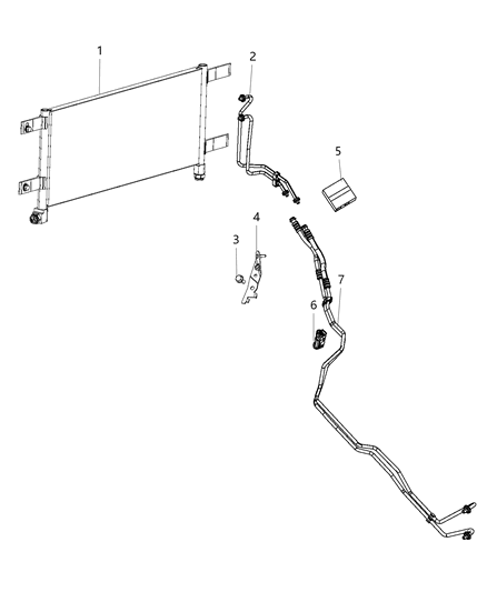 2018 Ram 3500  Tube-Oil Cooler Pressure And Ret Diagram for 68184916AI