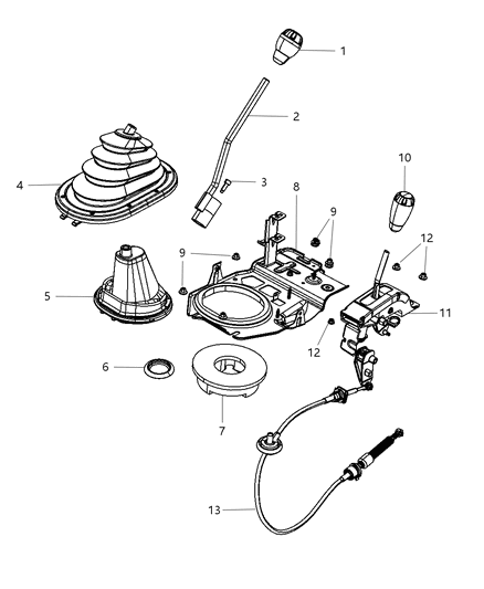 2009 Jeep Wrangler  Bracket-SHIFTER Diagram for 52060491AD