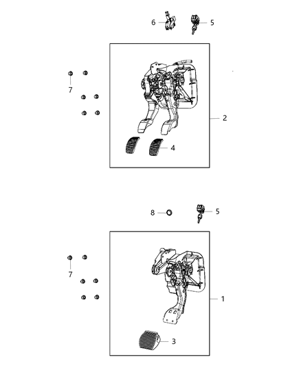 2015 Dodge Dart  Brake And Clutch Pedal Pad Diagram for 4581762AB