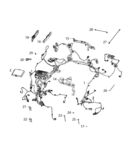 2020 Dodge Charger  TROUGH-Shock Tower Diagram for 68359040AA