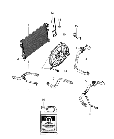 2012 Dodge Journey Hose-Radiator Inlet Diagram for 5058394AC