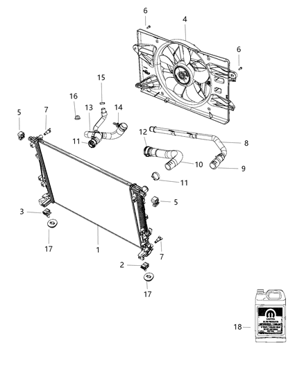 2015 Chrysler 200  Hose-Radiator Outlet Diagram for 68104977AC