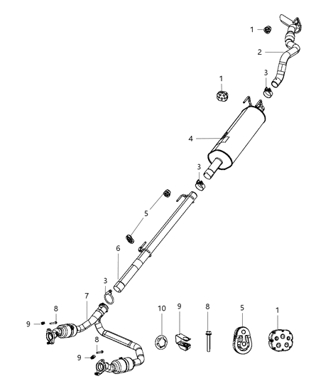 2012 Ram 2500  Exhaust Extension Pipe Diagram for 52121124AC