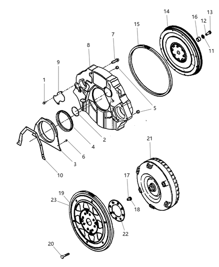 2006 Dodge Ram 3500  Flywheel Diagram for 52104721AD