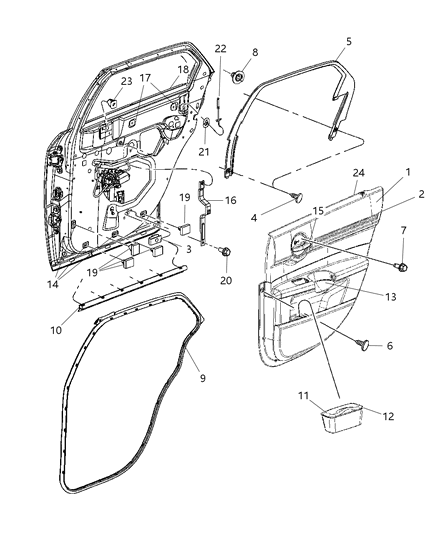 2007 Chrysler 300 Rivet Diagram for WX68BD1AB
