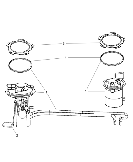 2008 Chrysler Pacifica  Fuel Pump Module/Level Unit Diagram for 68028057AA