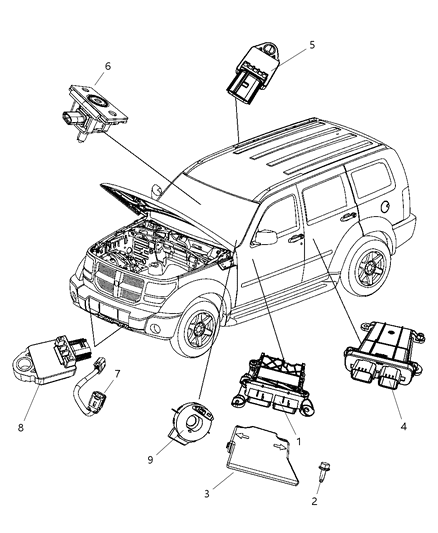 2010 Dodge Nitro  Cover-Control Unit Diagram for 56054149AA