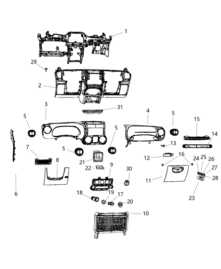 2017 Jeep Wrangler Outlet-Air Conditioning & Heater Diagram for 1QC05DX9AE