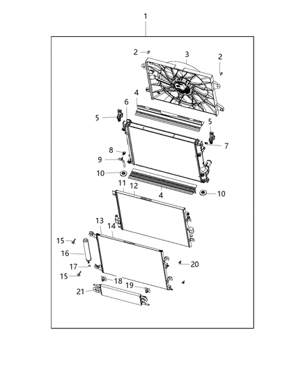 2018 Dodge Challenger  FANMODULE-Radiator Cooling Diagram for 5181995AB