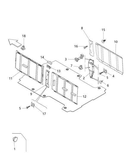2020 Ram ProMaster 1500  Button-Trim Diagram for 68095446AA