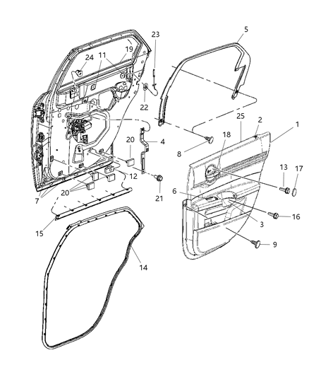 2008 Chrysler 300  Reflector-Door Trim Panel Diagram for 4602393AB