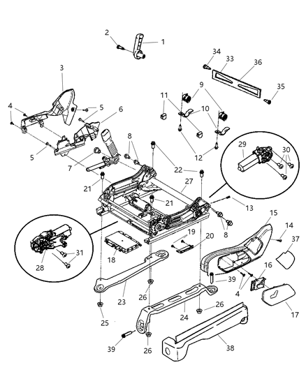 2006 Jeep Grand Cherokee  ADJUSTER-Power Seat Diagram for 68020713AA