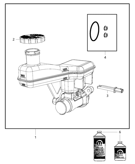 2017 Chrysler Pacifica  Brake Master Cylinder Diagram for 68308763AB