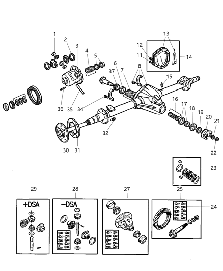 2003 Dodge Ram Van SHIM-Differential Diagram for 4746982AB