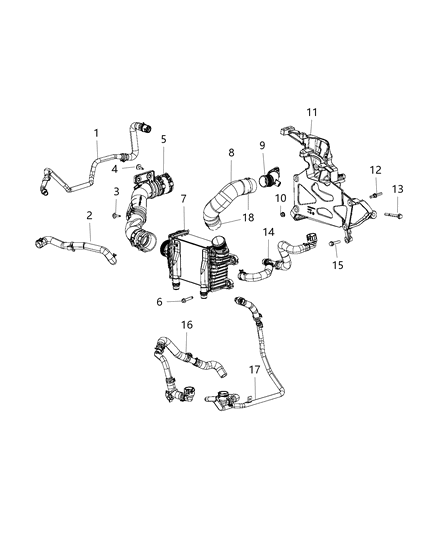 2020 Jeep Wrangler  Hose-Radiator Inlet Diagram for 68282496AF