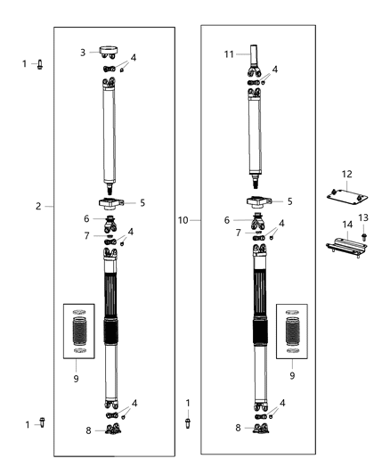 2018 Ram 1500  U-Joint Kit Diagram for 68048402AB
