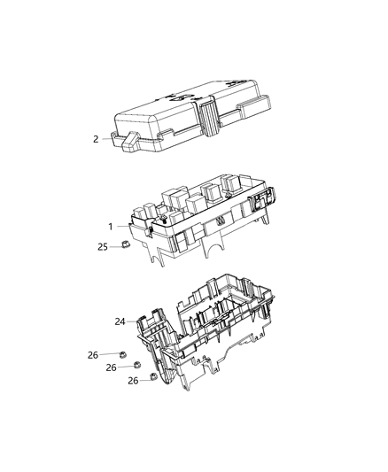 2019 Chrysler Pacifica  Power Distribution Center Diagram for 68338723AA