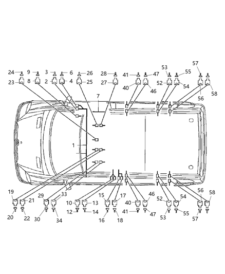 2008 Dodge Sprinter 3500  Grommet Diagram for 5120864AA