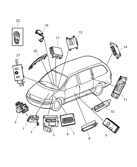 2003 Chrysler Town & Country  Module-LIFTGATE Diagram for 4686687AJ