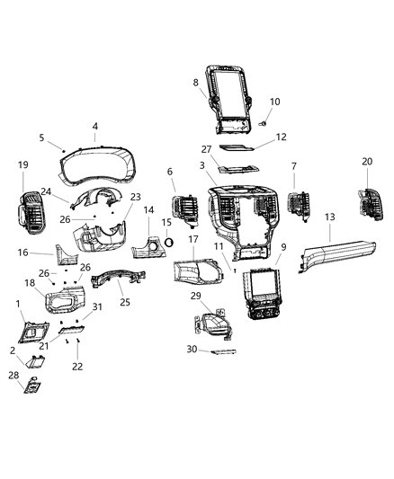 2020 Ram 5500  SHROUD-Steering Column Diagram for 6NH94LC5AD