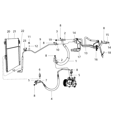 2017 Dodge Durango  Line-A/C Suction Diagram for 68217212AB