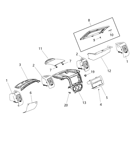 2017 Ram ProMaster 3500  Clip-Spring Diagram for 68073307AA