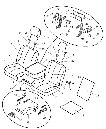 2008 Dodge Ram 2500 Frame-Front Seat Cushion Diagram for 5179944AA