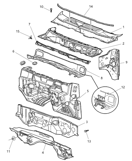 2010 Dodge Ram 5500  Pad-Dash Panel Diagram for 55361481AC