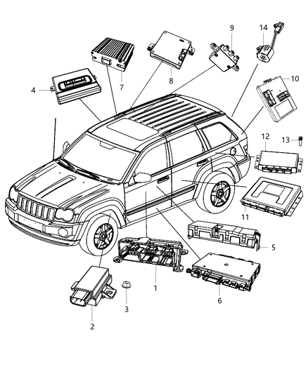 2011 Jeep Grand Cherokee  Module-Air Suspension Diagram for 56029558AD