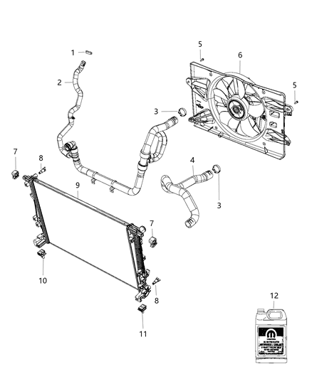 2020 Jeep Cherokee  Hose-Radiator Outlet Diagram for 68410359AC