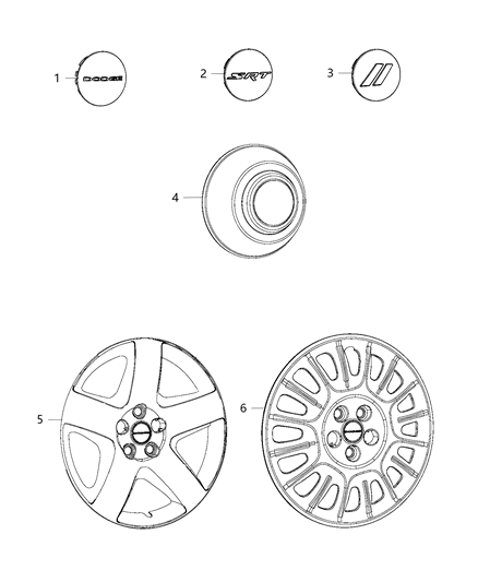 2019 Dodge Charger  Wheel Center Cap Diagram for 82212508