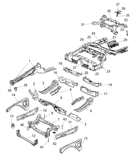 2014 Dodge Charger  Frame-Rear Axle Diagram for 68087225AB