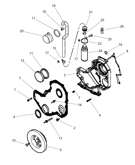 1998 Dodge Ram 2500  Screw-HEXAGON Head Push Rod Point Diagram for 4429857