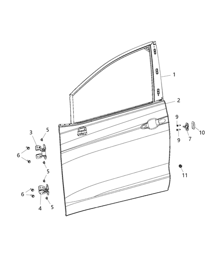 2020 Chrysler Pacifica  Door Hinge Diagram for 68269774AC