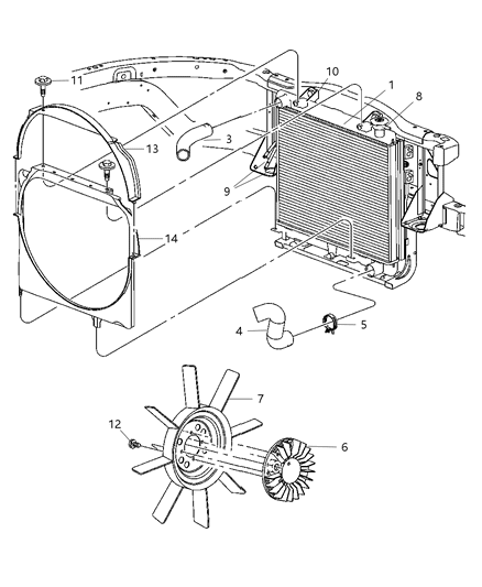 2006 Dodge Dakota  Hose-Radiator Diagram for 52029283AD