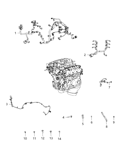 2019 Jeep Grand Cherokee Bracket-Engine Wiring Diagram for 5148104AA