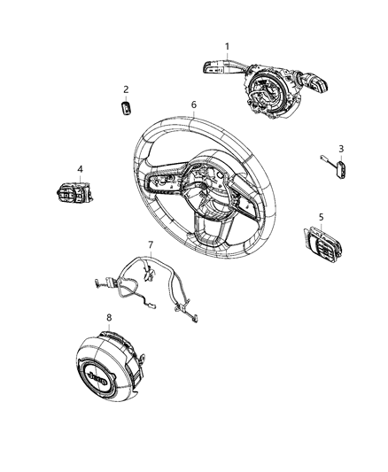 2021 Jeep Gladiator  Wiring-Steering Wheel Diagram for 68400790AA