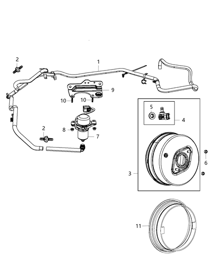 2019 Jeep Grand Cherokee  Hose-Brake Booster Vacuum Diagram for 4581952AC